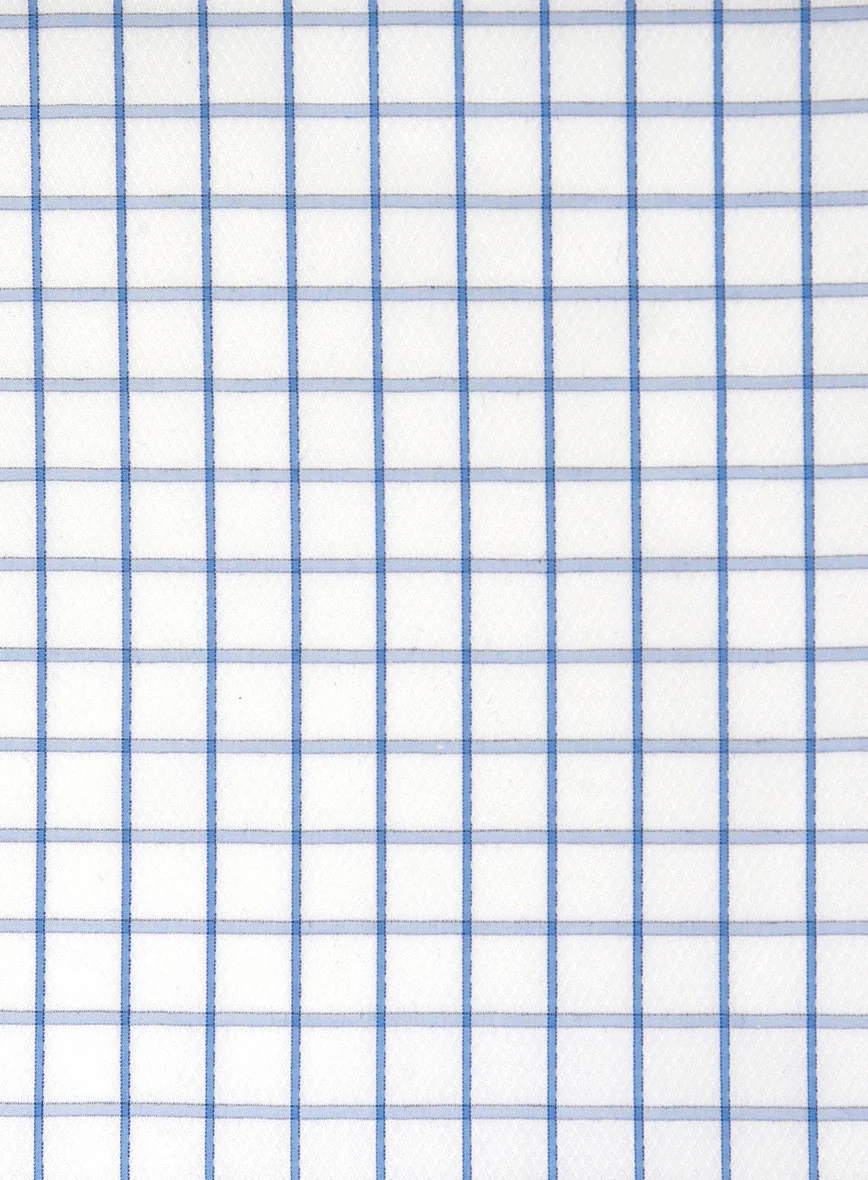 Italian Blue Checkered Shirt - Image 3