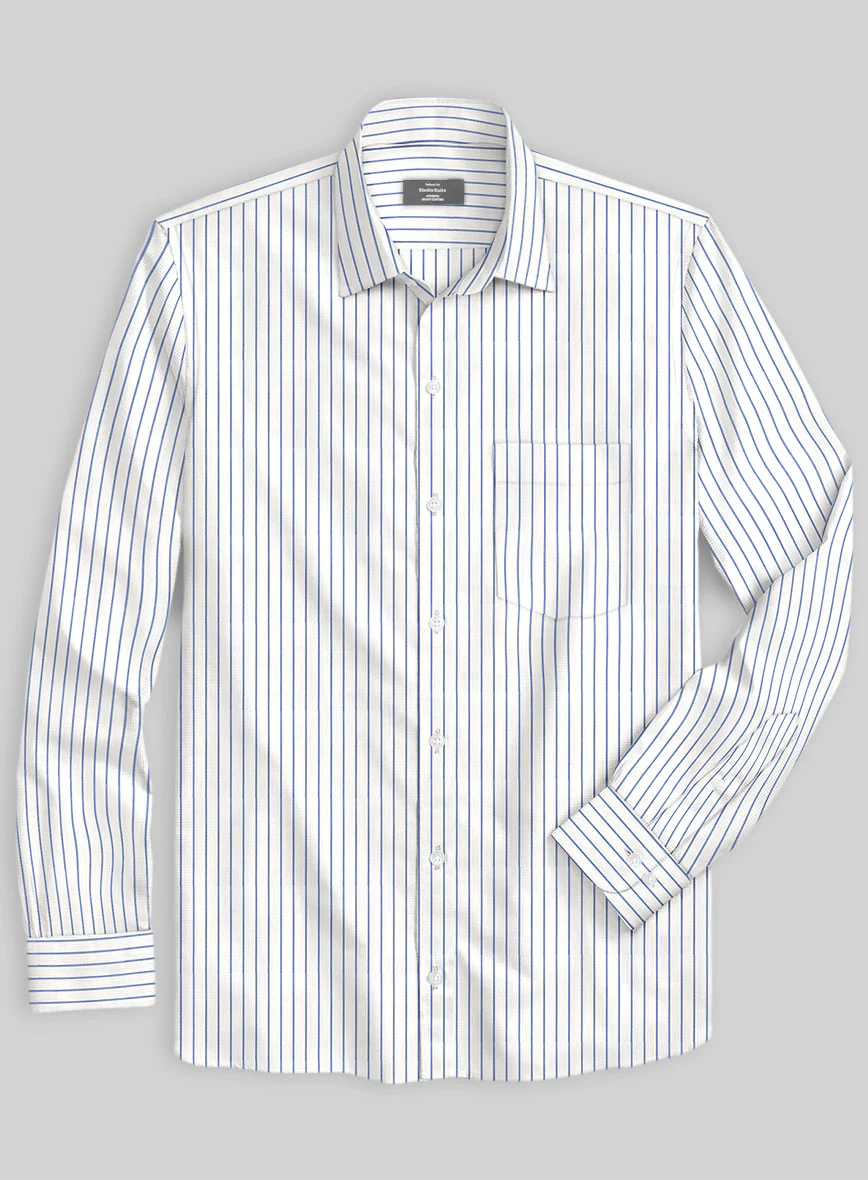 Italian Blue Como Stripe Shirt - Image 2