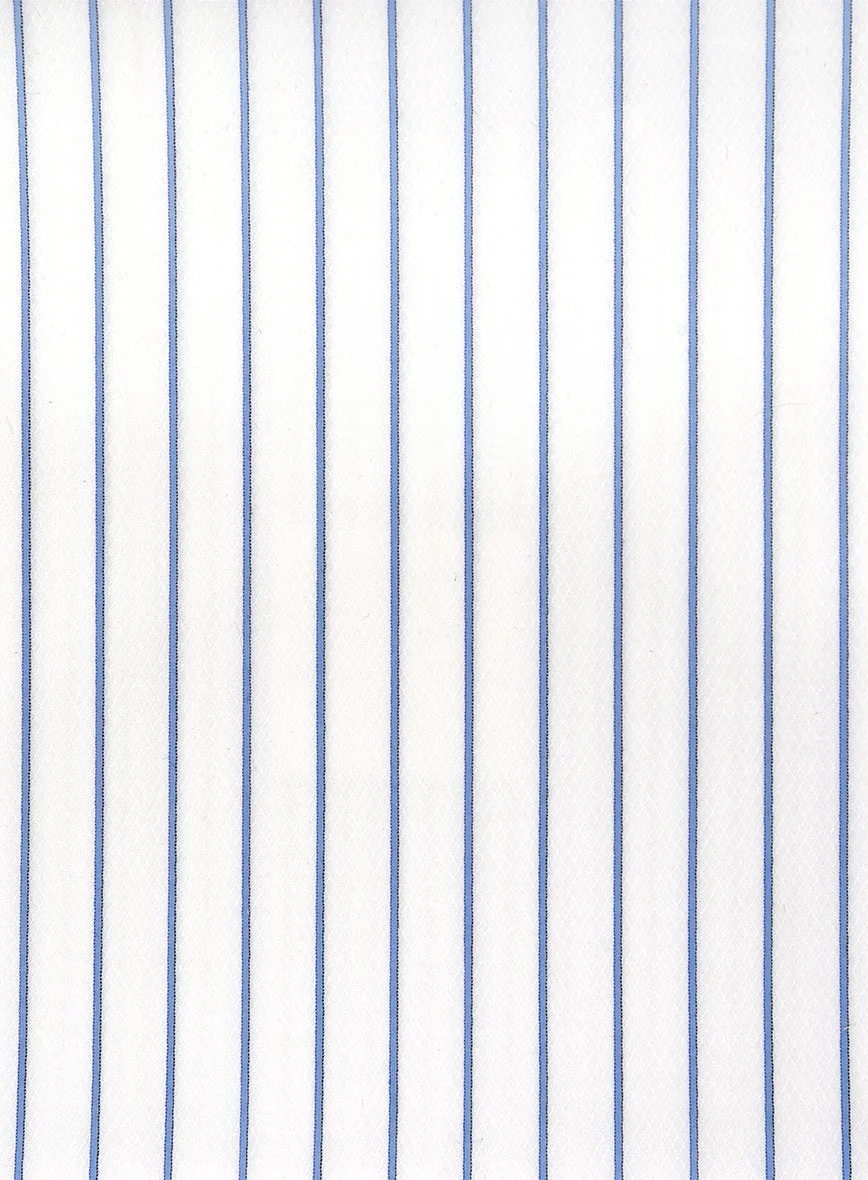 Italian Blue Como Stripe Shirt - Image 3