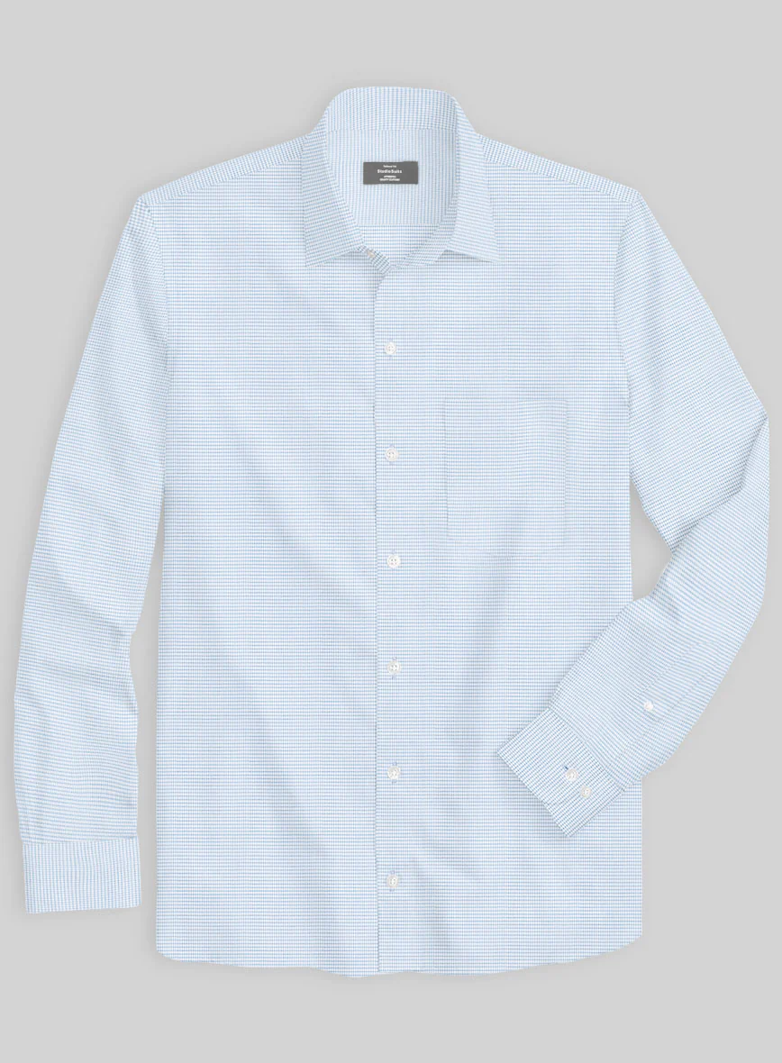 Italian Blue Grid Shirt - Image 2