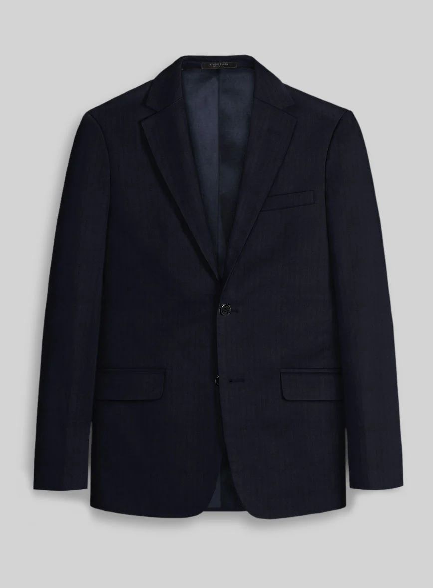 Italian Blue Herringbone Cotton Jacket