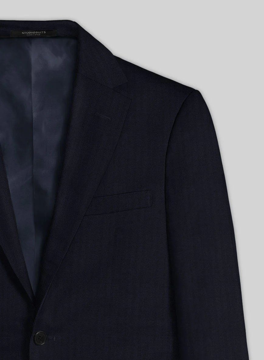 Italian Blue Herringbone Cotton Jacket - Image 2