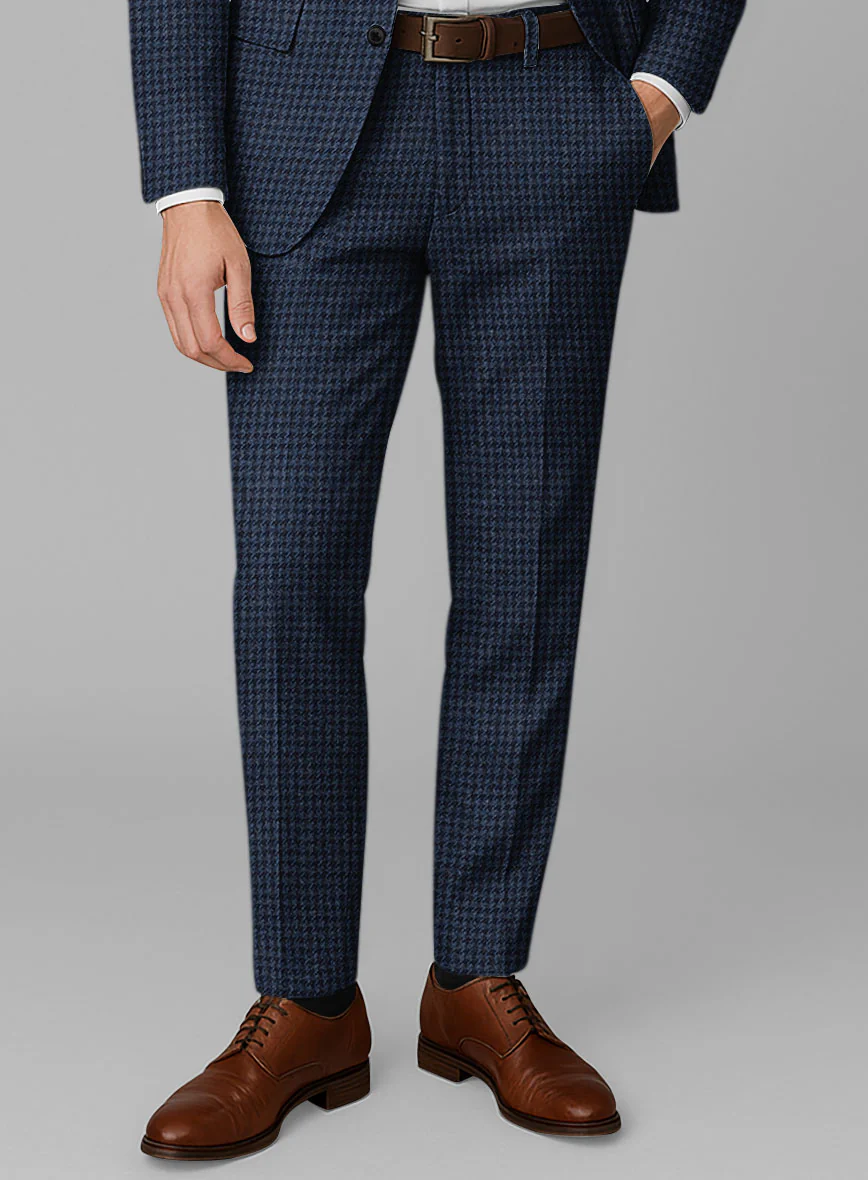 Italian Blue Houndstooth Tweed Suit - Image 7