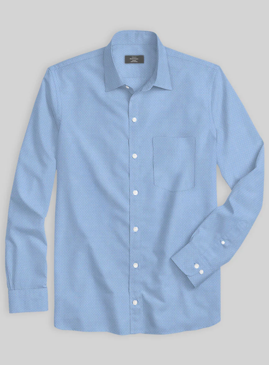 Italian Blue Pin Dots Shirt - Image 2