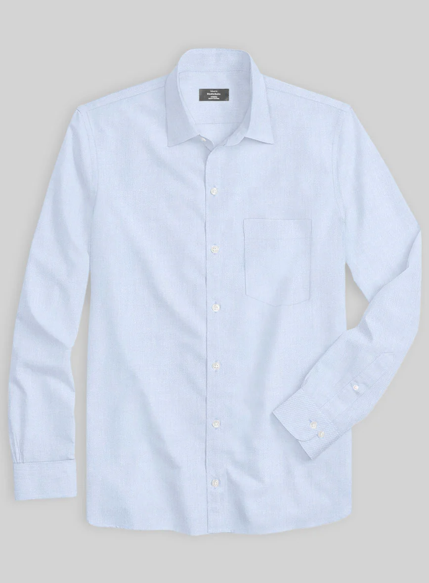 Italian Blue Twill Shirt - Image 2