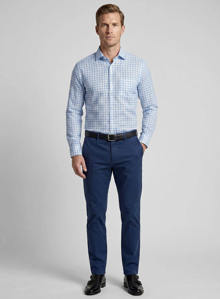 Italian Blueframe Check Shirt - Image 4