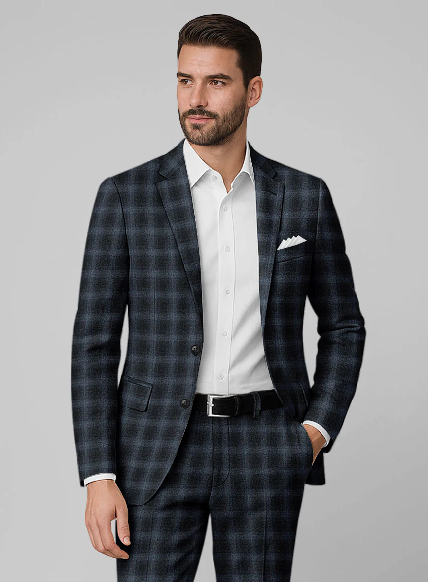 Italian Bluewood Check Tweed Suit - Image 3