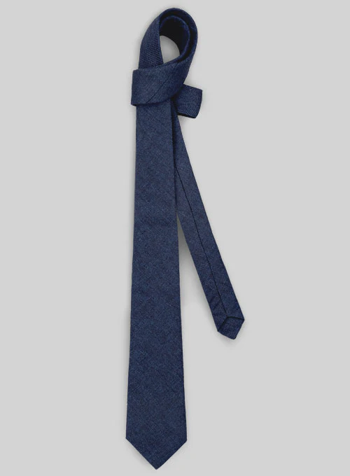 Italian Linen Tie - Brandy Blue - Image 2