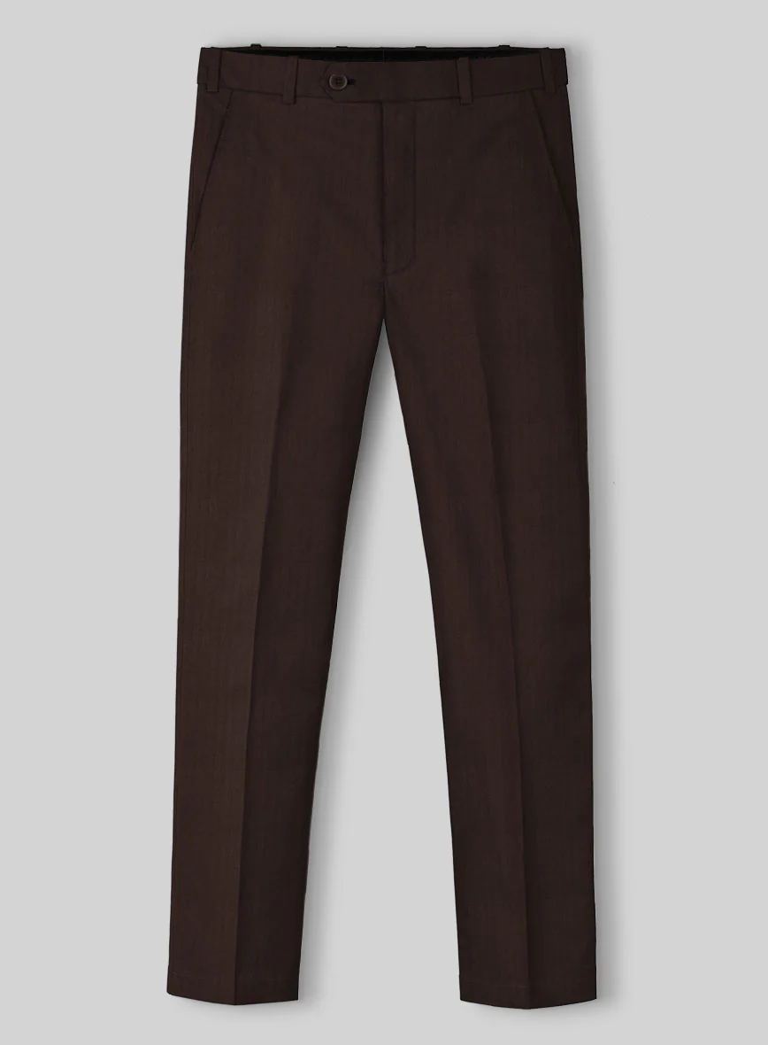 Italian Brown Herringbone Cotton Suit - Image 6