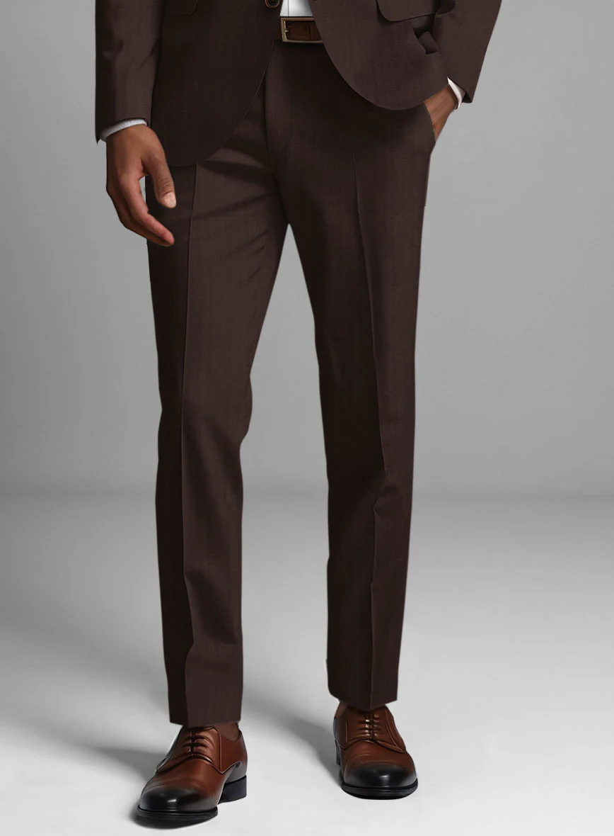 Italian Brown Herringbone Cotton Suit - Image 7