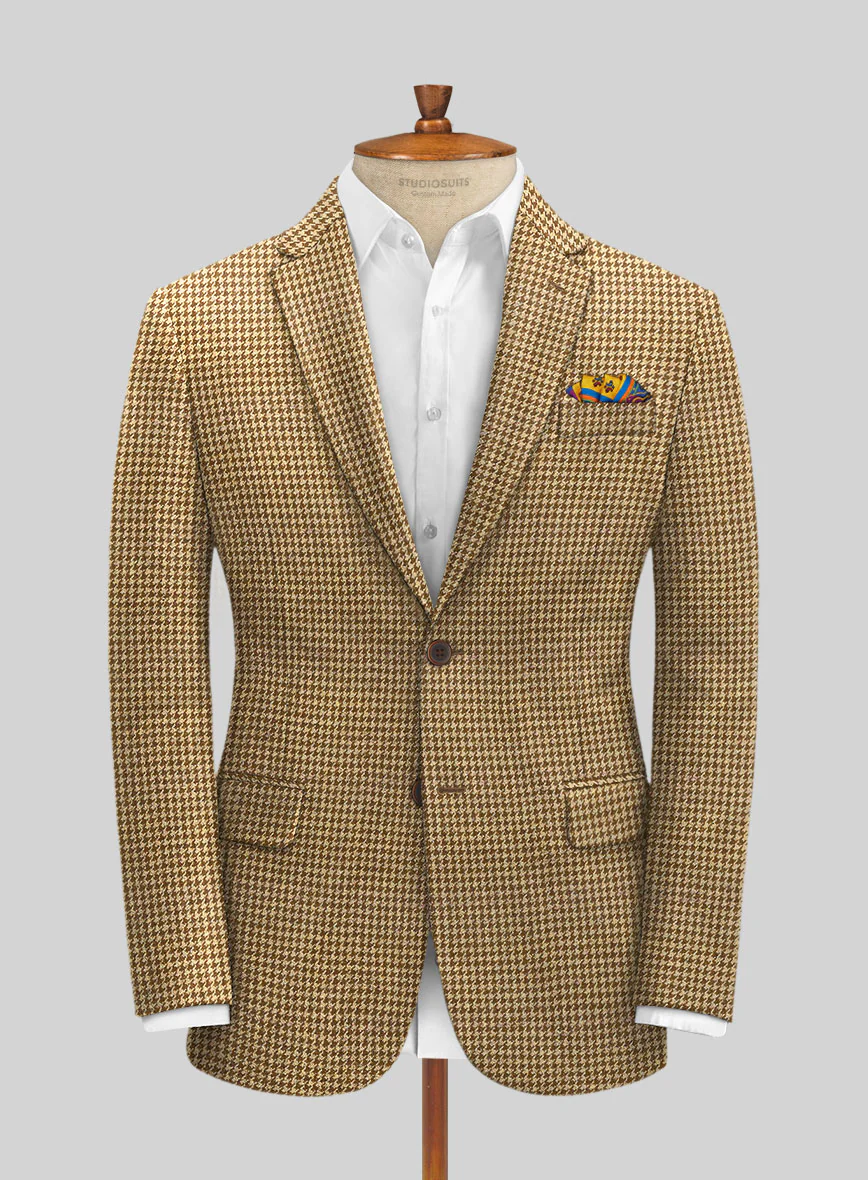 Italian Brown Houndstooth Tweed Suit - Image 3
