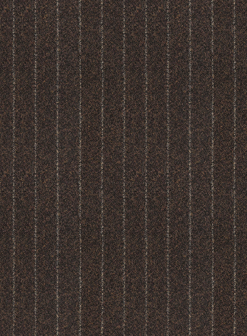 Italian Brown Stripe Clano Tweed Pants - Image 3