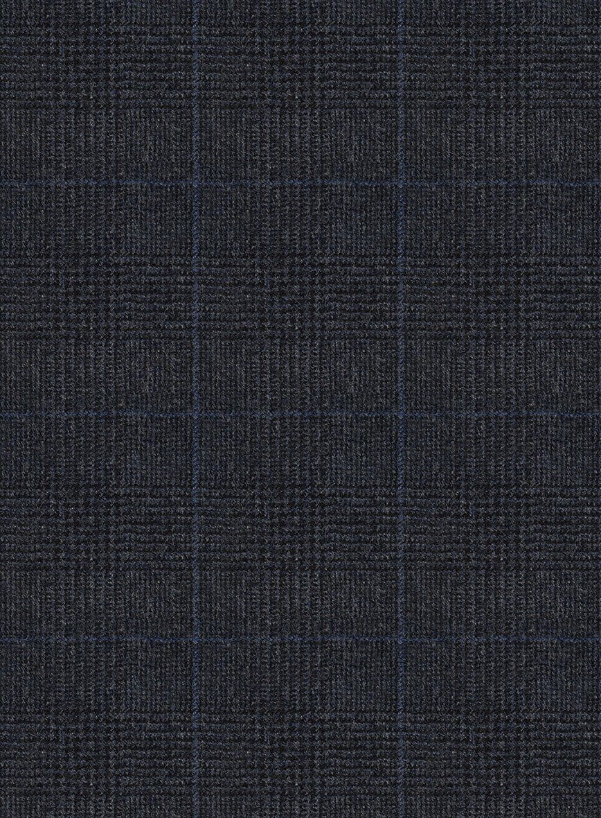 Italian Burta Blue Glen Flannel Suit - Image 7