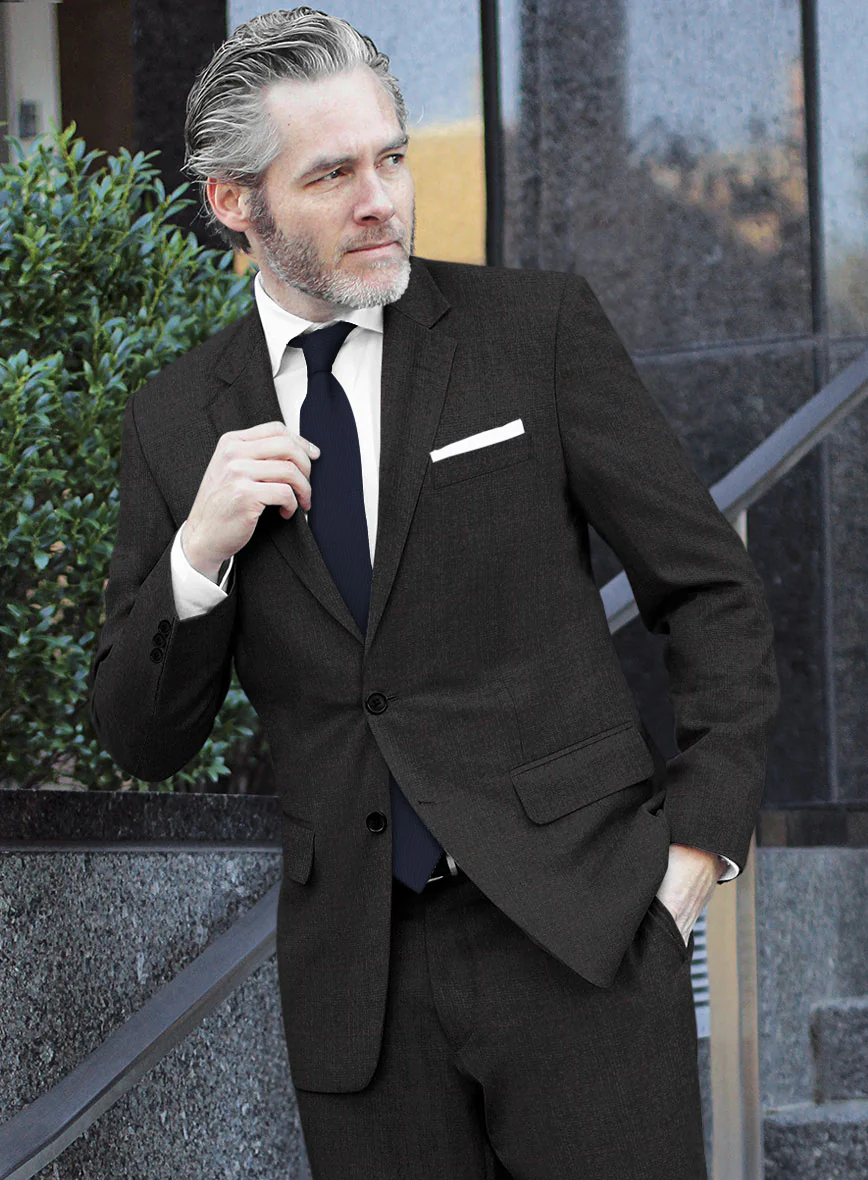 Italian Burta Charcoal Glen Flannel Jacket - Image 2