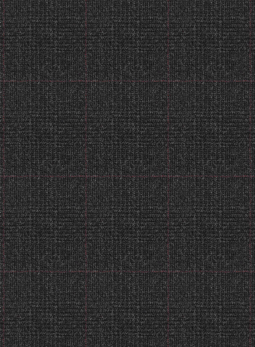 Italian Burta Charcoal Glen Flannel Jacket - Image 3