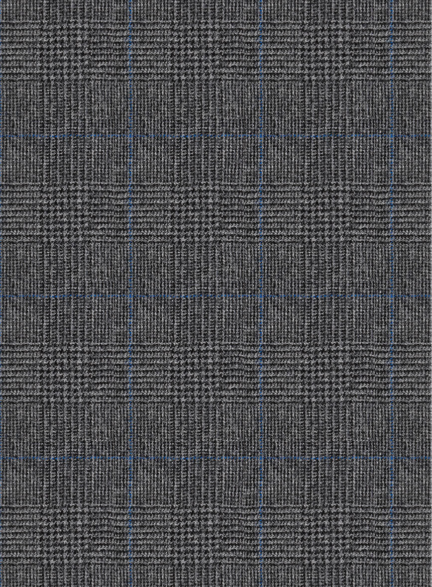 Italian Burta Dark Gray Glen Flannel Suit - Image 7