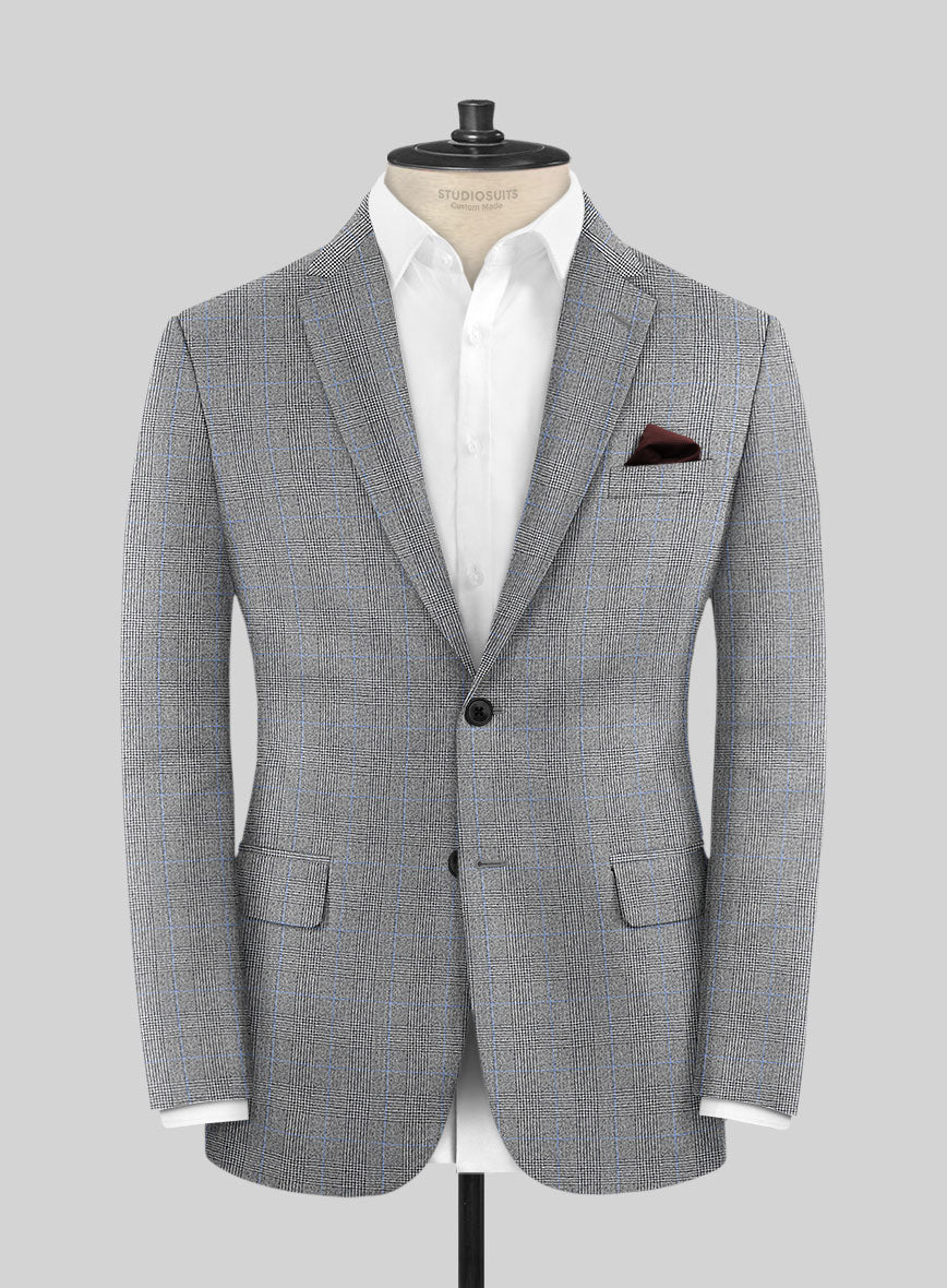 Italian Burta Gray Glen Flannel Suit - Image 3