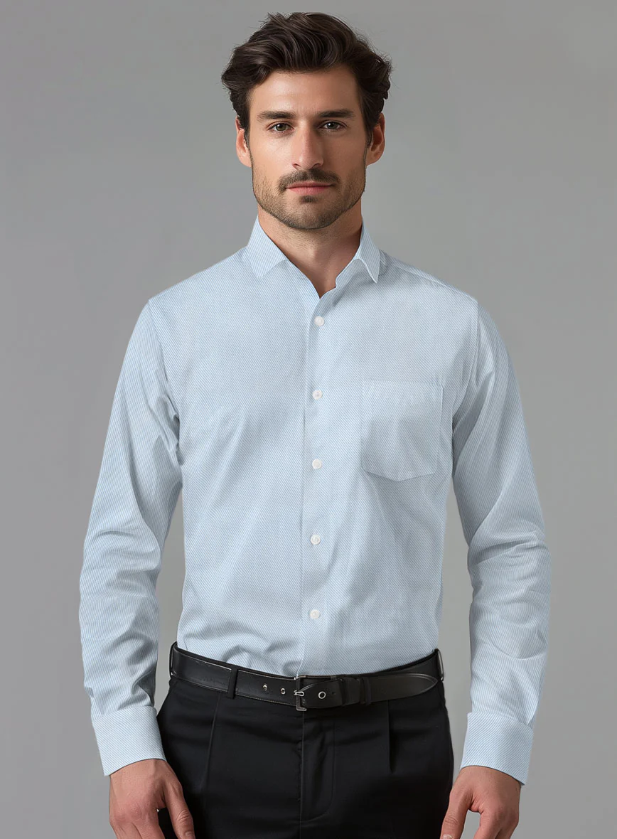 Italian Cavalry Twill Blue Shirt - Image 2