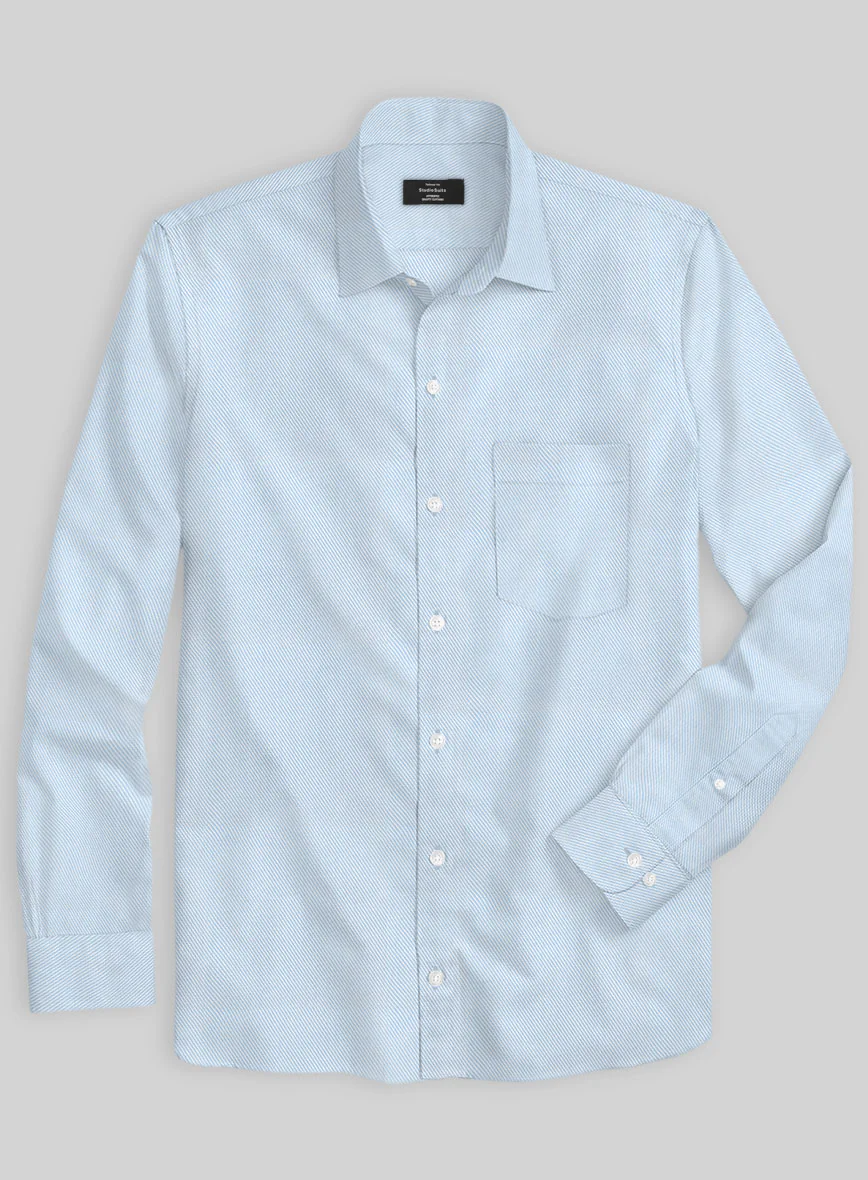 Italian Cavalry Twill Blue Shirt - Image 3