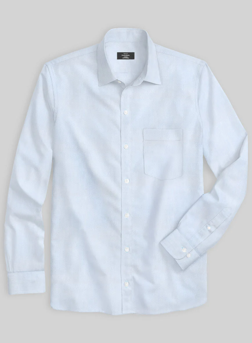 Italian Cavalry Twill Light Blue Shirt - Image 2