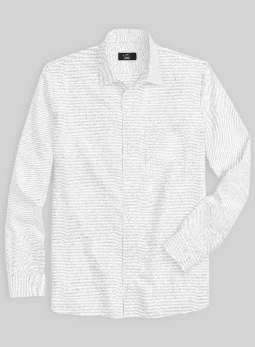 Italian Cavalry Twill White Shirt - Image 2
