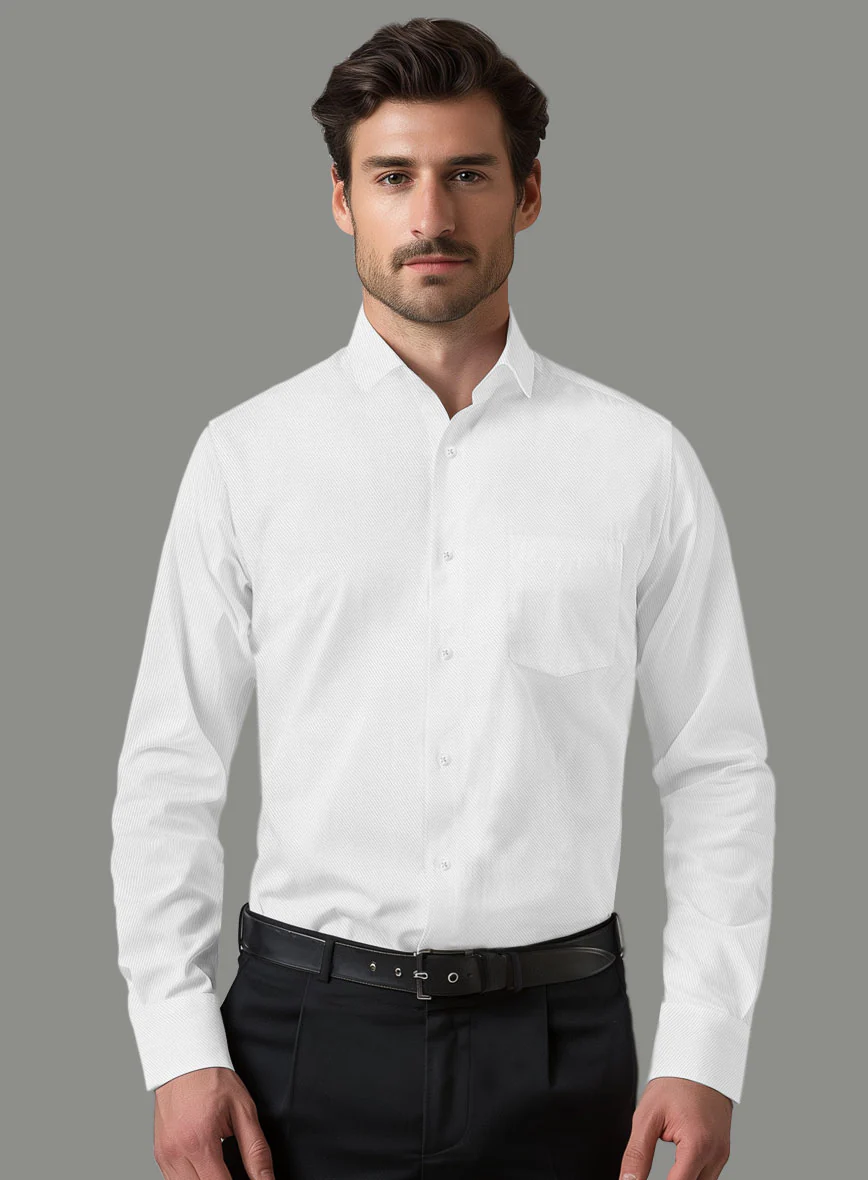 Italian Cavalry Twill White Shirt - Image 3