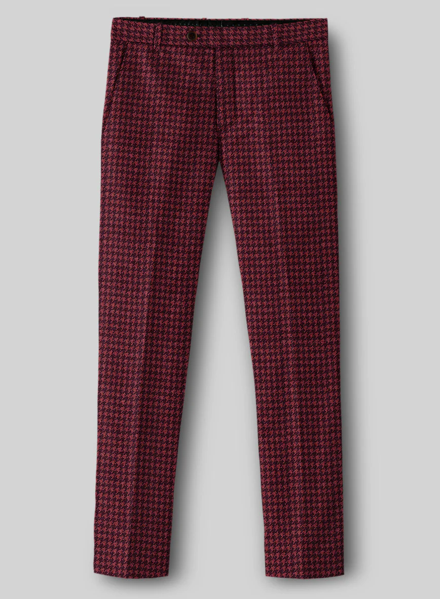 Italian Cerise Houndstooth Tweed Suit - Image 6
