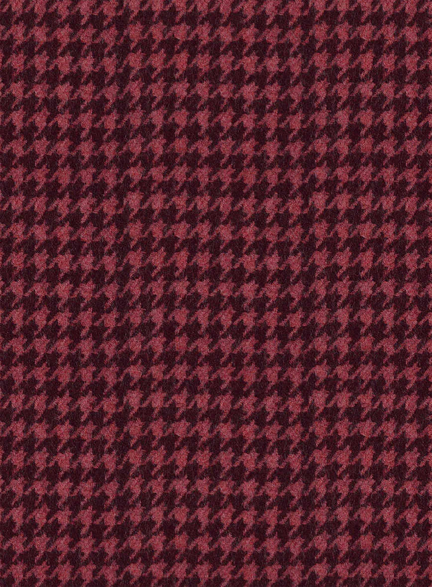 Italian Cerise Houndstooth Tweed Suit - Image 8