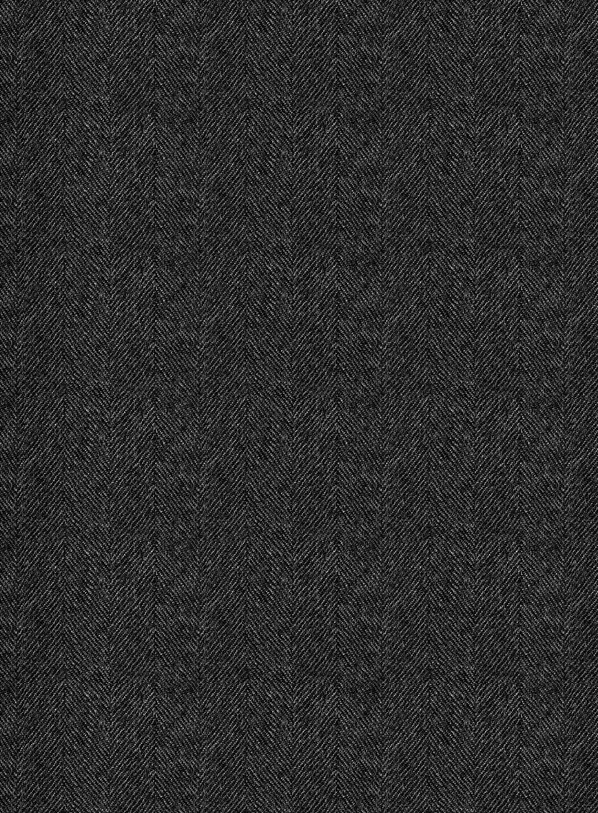 Italian Charcoal Herringbone Flannel Jacket - Image 3