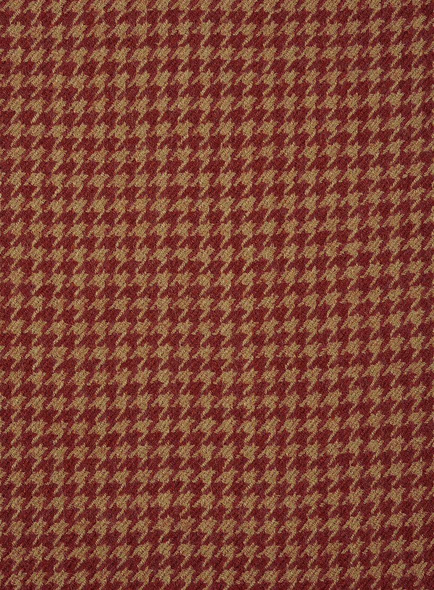 Italian Chestnut Red Houndstooth Tweed Pants - Image 3