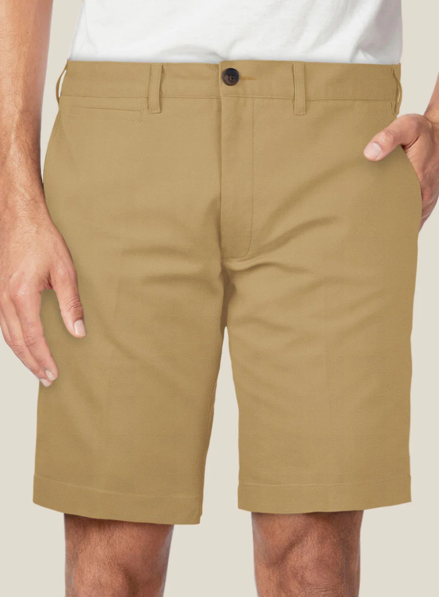 Italian Cider Brown Cotton Stretch Shorts - Image 2