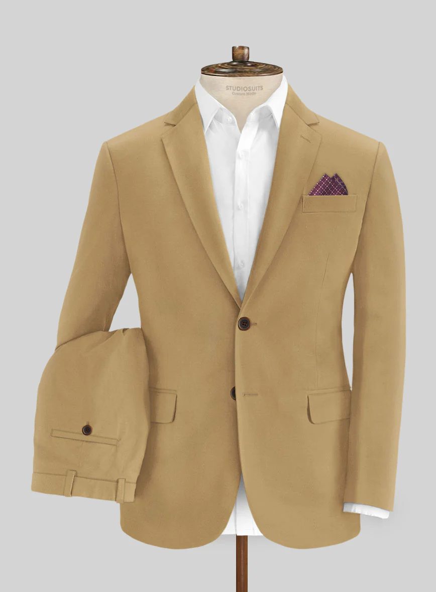 Italian Cider Brown Cotton Stretch Suit