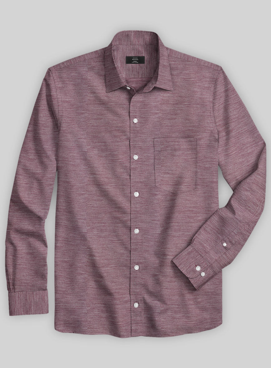 Italian Coral Purple Stretch Cotton Shirt - Image 2