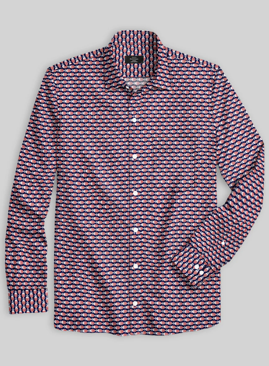 Italian Cotton Bait Fish Shirt - Image 2