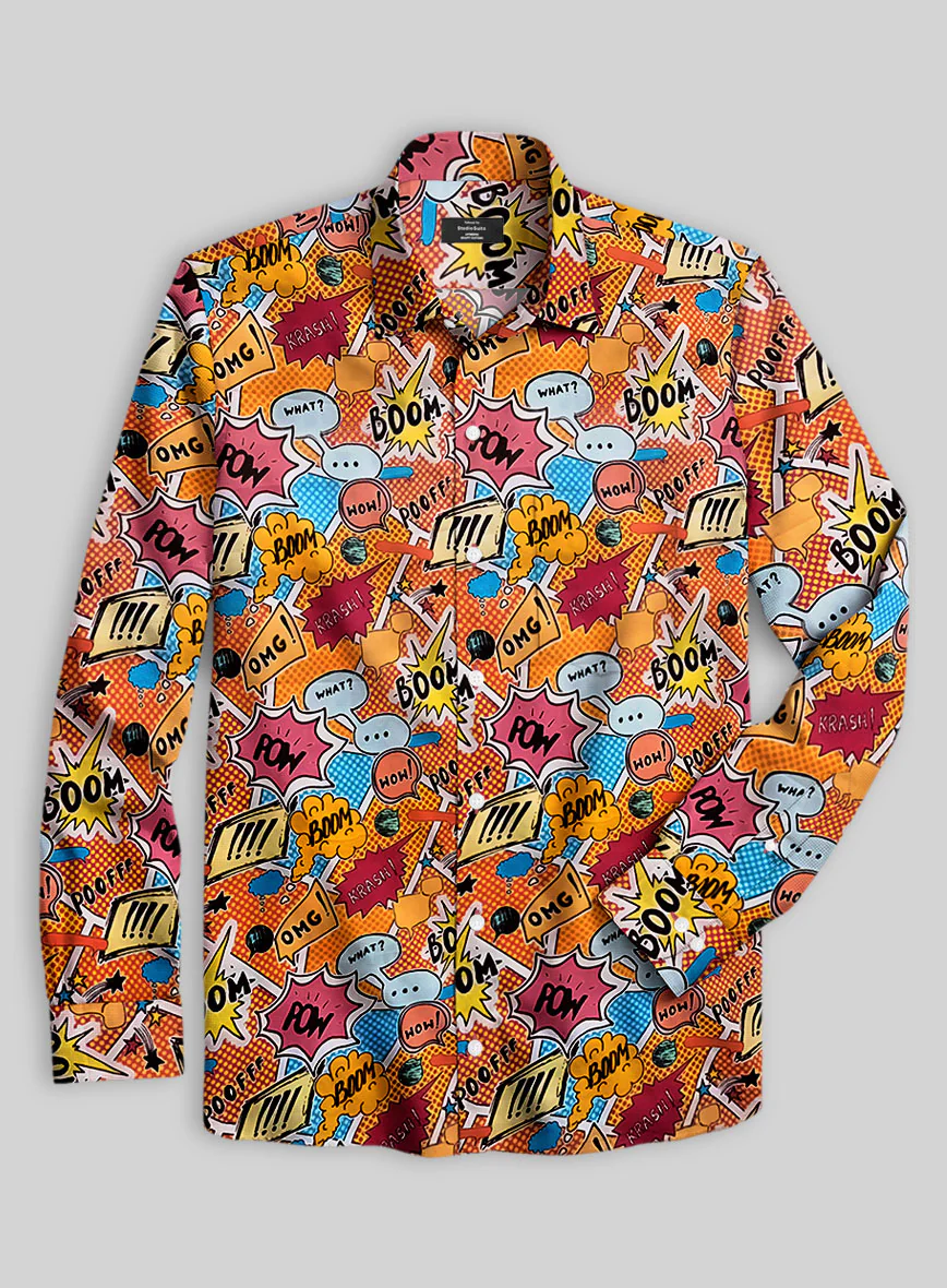 Italian Cotton Comic Boom Shirt - Image 3