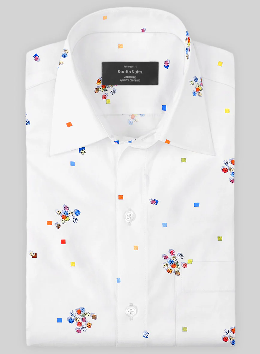 Italian Cotton Dice Galloping Shirt - Image 2