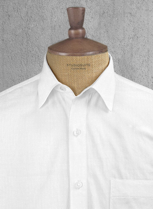 Italian Cotton Dobby Ishola White Shirt - Image 2