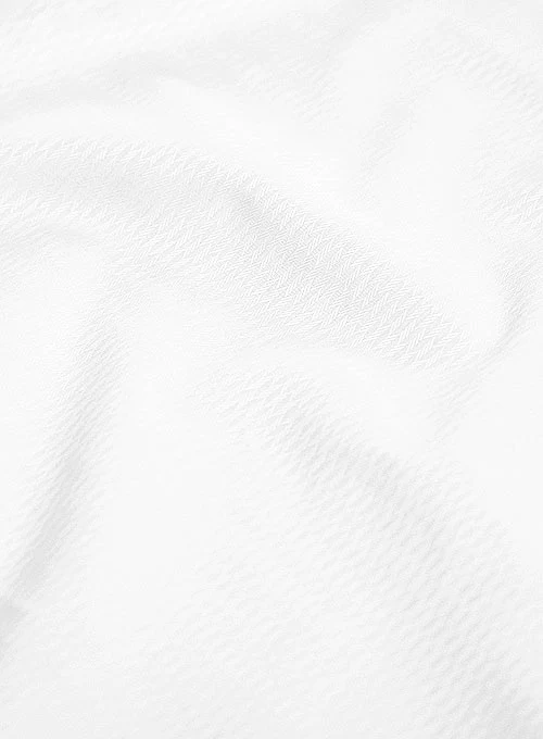 Italian Cotton Dobby Meica White Shirt - Image 3