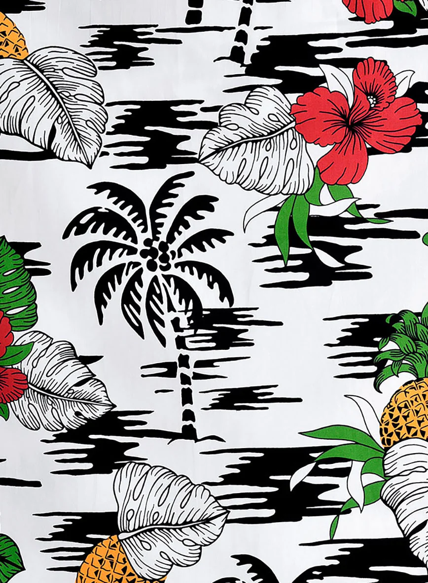 Italian Cotton Hibiscus Shirt - Image 3