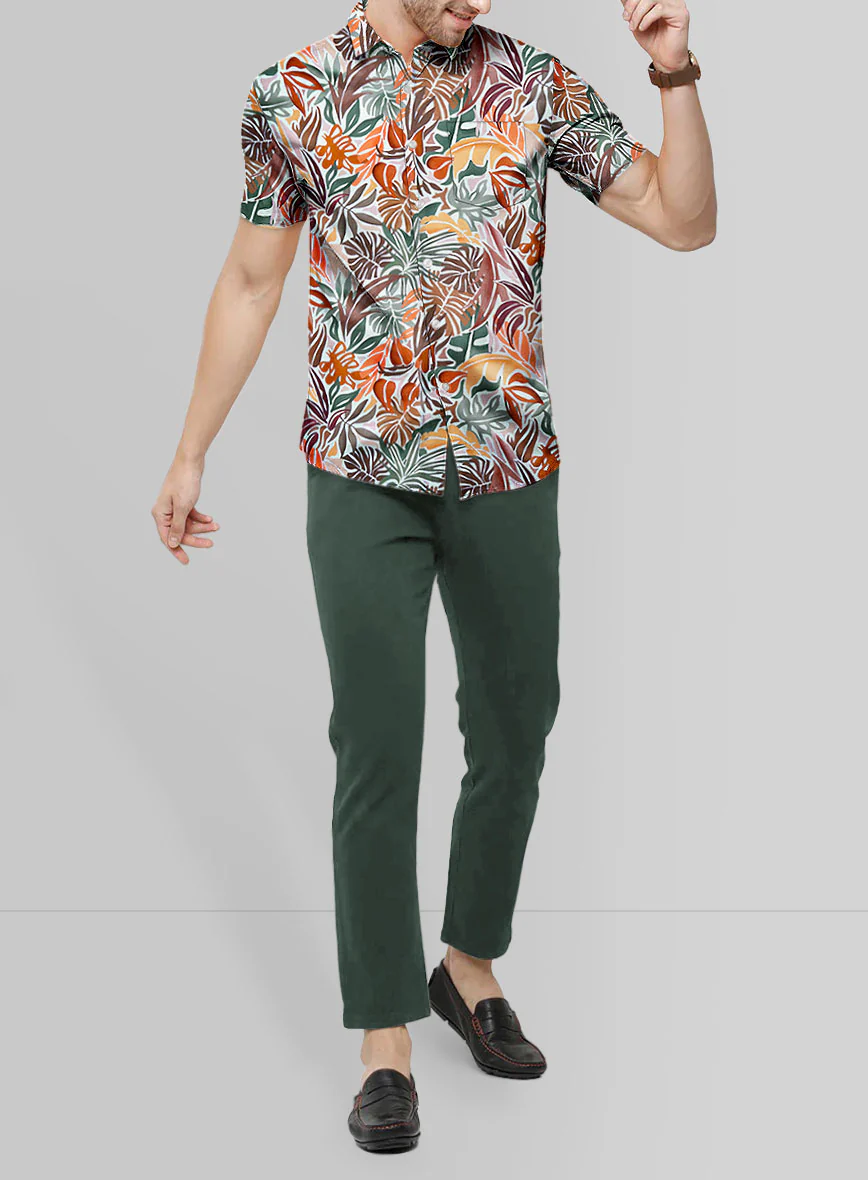 Italian Cotton Monstera Shirt - Image 2
