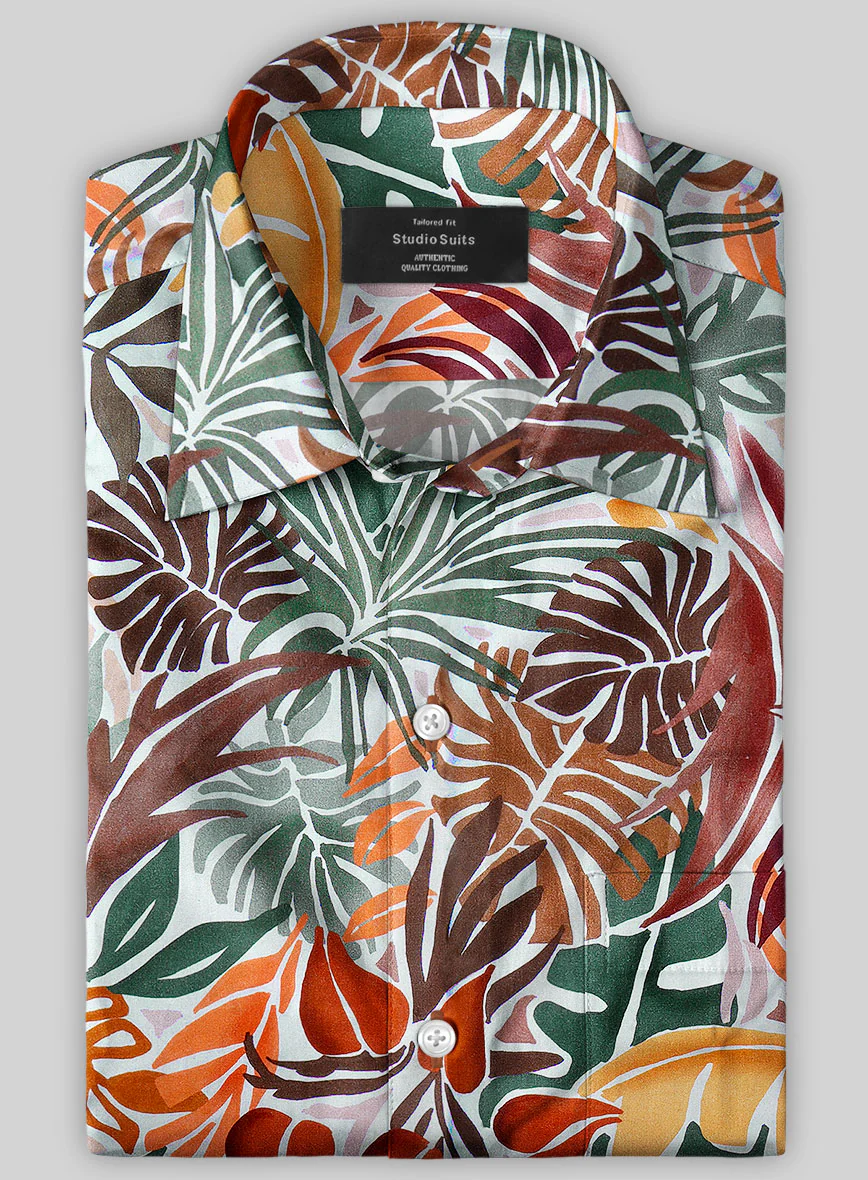 Italian Cotton Monstera Shirt - Image 3