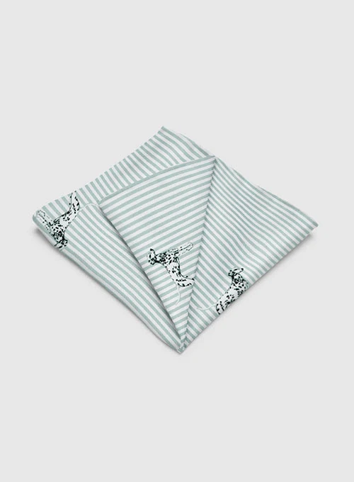 Italian Cotton Pocket Square - Dalmatian - Image 2