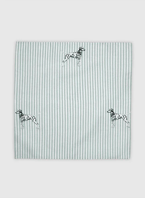 Italian Cotton Pocket Square - Dalmatian - Image 3