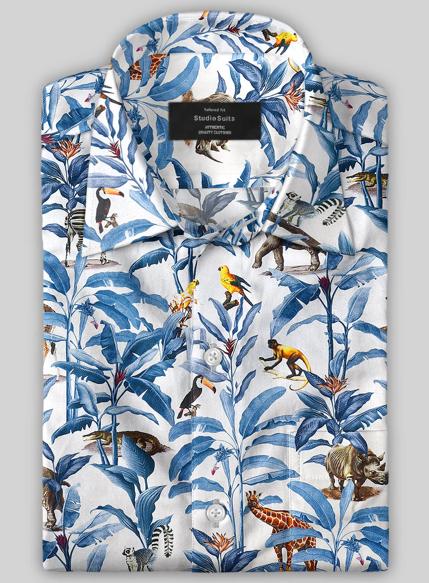 Italian Cotton Rain Forest Shirt - Image 3