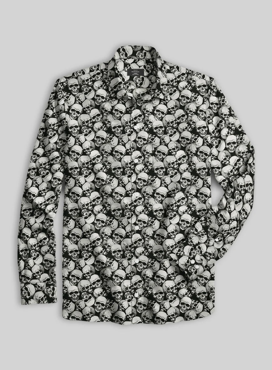 Italian Cotton Rebel Skull Shirt - Image 3