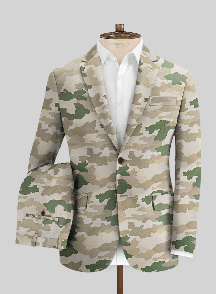Italian Cotton Santoro Camo Suit - Image 2