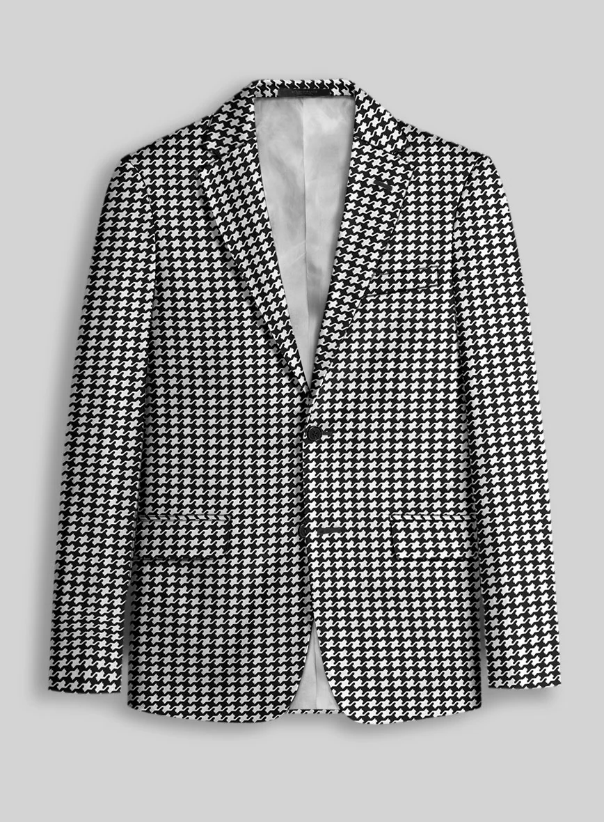 Italian Cotton Silk Bold Houndstooth Suit - Image 3