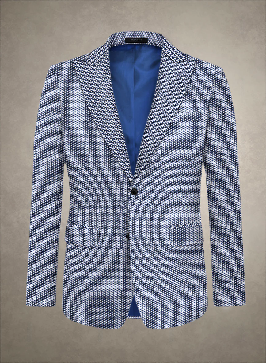 Italian Cotton Stretch Blu Mistrale Suit - Image 2