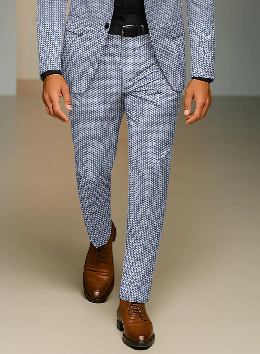 Italian Cotton Stretch Blu Mistrale Suit - Image 5