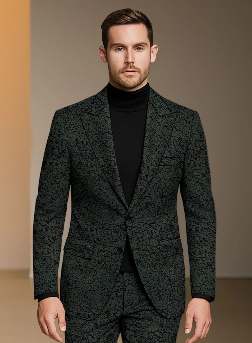 Italian Cotton Stretch Onyx Vortex Suit - Image 3